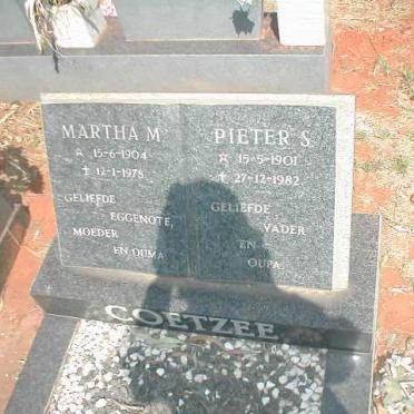 COETZEE Pieter S. 1901-1982 &amp; Martha M. 1904-1978