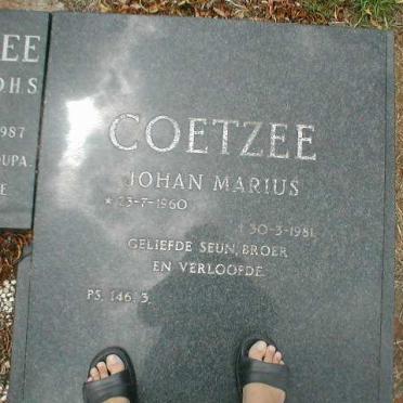 COETZEE Abraham J.D.H.S. 1920-1987 &amp; Anna Maria Catharina 1922-1989 :: COETZEE Johan Marius 1960-1981