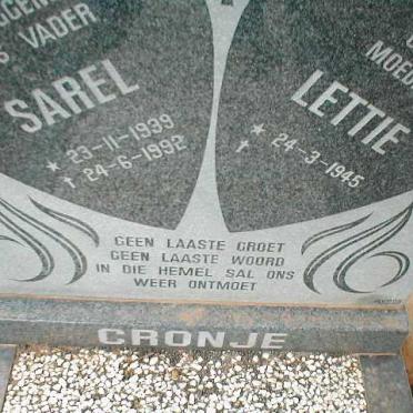 CRONJE Sarel 1939-1992 &amp; Lettie 1945-