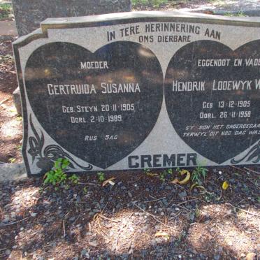 CREMER Hendrik Lodewyk Willem 1905-1958 &amp; Gertruida Susanna 1905-1989