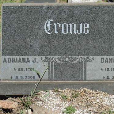 CRONJE Daniel C. 1920-1975 &amp; Adriana J. 1927-2006