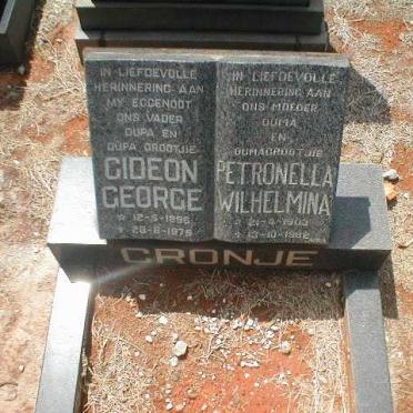CRONJE Gideon George 1896-1979 &amp; Petronella Wilhelmina 1903-1982