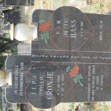 CRONJE F.E.P.J. 1940-1999 :: BASS P.J.M. 1911-
