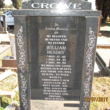 CROWE William Hendry 1953-2015