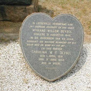DEYSEL Wynand Willem -1940 &amp; Carolina W.P. 1881-1954
