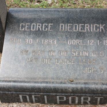 DELPORT George Diederick 1893-1972 &amp; Jacoba Elizabeth 1907-1969