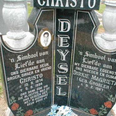 DEYSEL Dirkie Magrieta nee GROBLER 1947- :: DEYSEL Christo 1974-1994