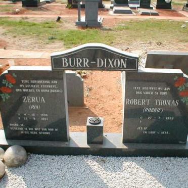DIXON Robert Thomas, BURR 1929- &amp; Zerua 1938-1997