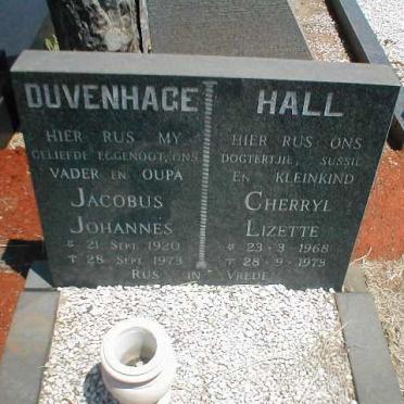 DUVENHAGE Jacobus Johannes 1920-1973 :: HALL Cherryl Lizette 1968-1978