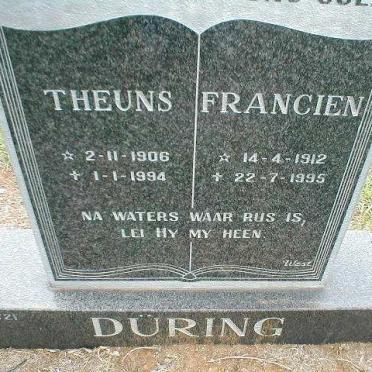 DURING Theuns 1906-1994 &amp; Francien 1912-1995