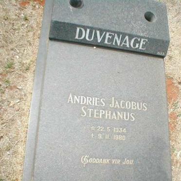 DUVENAGE Andries Jacobus Stephanus 1934-1980