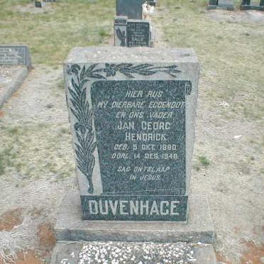 DUVENHAGE Jan Georg Hendrick 1880-1948