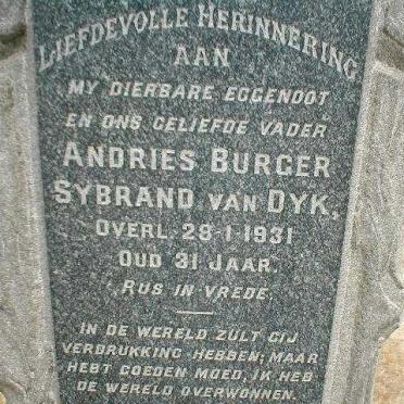DYK Andries Burger Sybrand, van -1931