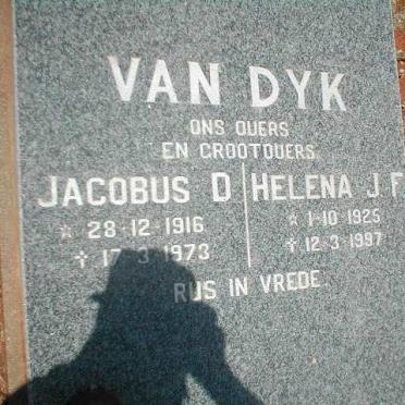 DYK Jacobus D., van 1916-1973 &amp; Helena J.F. 1925-1997