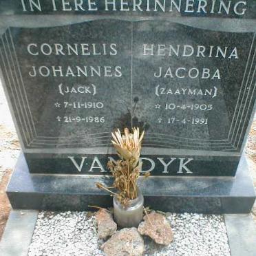 DYK Cornelis Johannes, van 1910-1986 &amp; Hendrina Jacoba ZAAYMAN 1905-1991