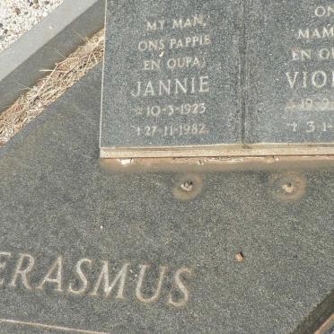 ERASMUS Jannie 1923-1982 &amp; Violet 192?-1999
