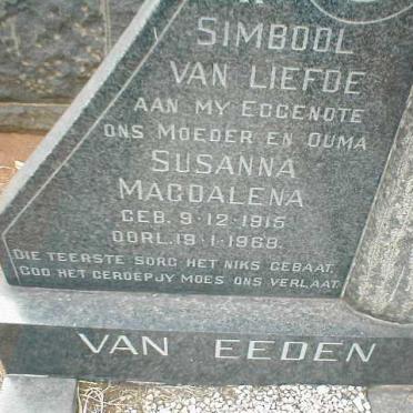 EEDEN Susanna Magdalena, van 1915-1968