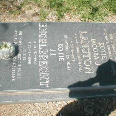 ENGELBRECHT J.J. 1922-1998 :: LANGTON Jacoba J. nee SCHMAHL 1944-1978