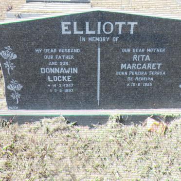 ELLIOTT Donnawin Locke 1947-1997 &amp; Rita Margaret PEREIRA SERRÕA DE REBEIRA 1955-