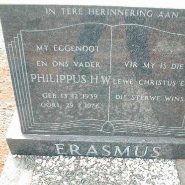 ERASMUS Philippus H.W. 1939-1976