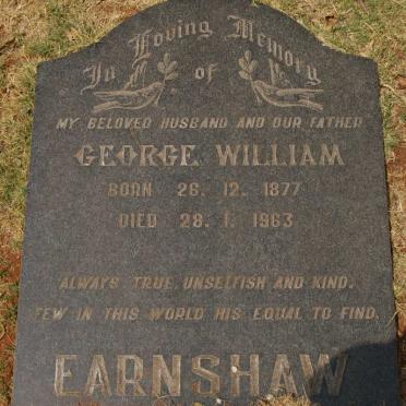 EARNSHAW George William 1877-1963