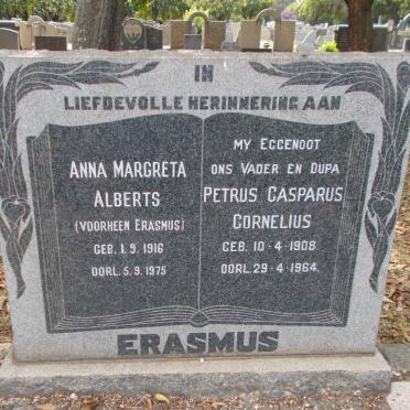 ERASMUS Petrus Casparus Cornelius 1908-1964 &amp; Anna Margreta ALBERTS formerly ERASMUS 1916-1975