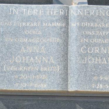 ETSEBETH Cornelius Johannes 1921-1985 &amp; Anna Johanna BRITZ 1926-1988