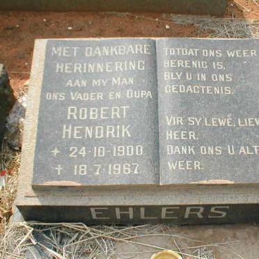 EHLERS Robert Hendrik 1900-1967