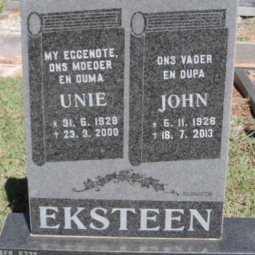 EKSTEEN John 1926-2013 &amp; Unie 1928-2000