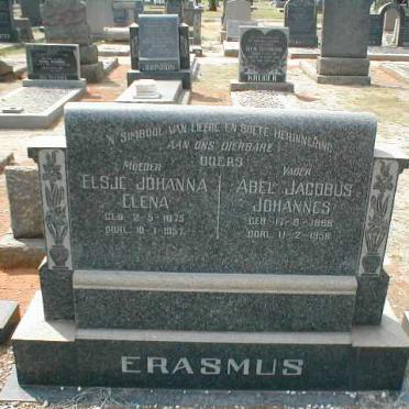 ERASMUS Abel Jacobus Johannes 1868-1956 &amp; Elsje Johanna Elena 1875-1957