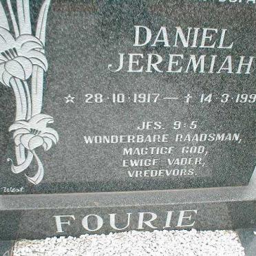 FOURIE Daniel Jeremiah 1917-1995
