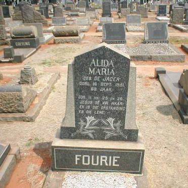 FOURIE Alida Maria nee DE JAGER -1951