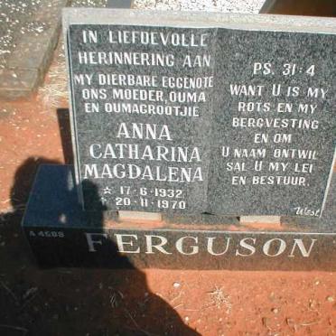 FERGUSON Anna Catharina Magdalena 1932-1970