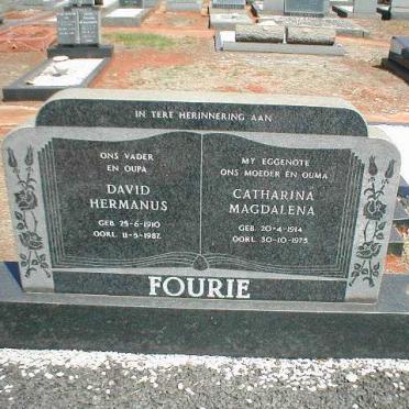 FOURIE David Hermanus 1910-1987 &amp; Catharina Magdalena 1914-1975