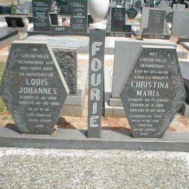 FOURIE Louis Johannes 1906-1995 &amp; Christina Maria DU PLESSIS 1910-1979