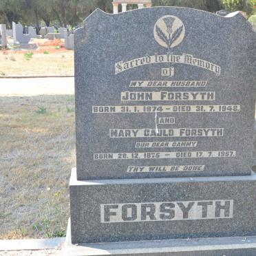 FORSYTH John 1874-1948 &amp; Mary Gauld 1876-1957