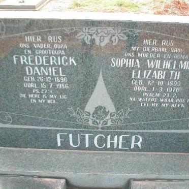 FUTCHER Frederick Daniel 1896-1986 &amp; Sophia Wilhelmina Elizabeth 1899-1976