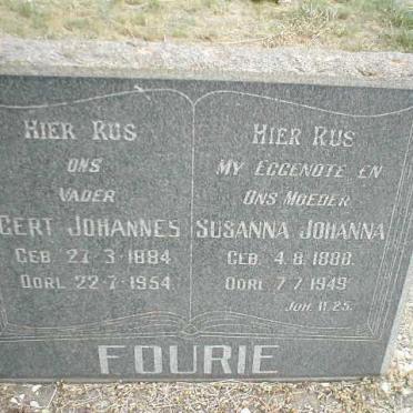 FOURIE Gert Johannes 1884-1954 &amp; Susanna Johanna 1888-1949