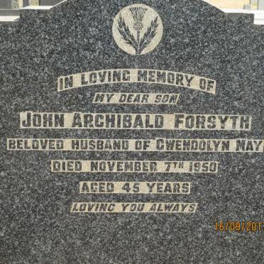 FORSYTH John Archibald  -1950