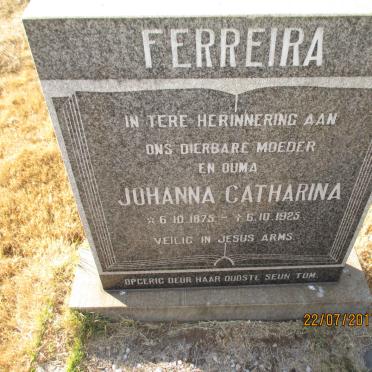 FERREIRA Johanna Catharina 1875-1925