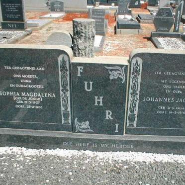 FUHRI Johannes Jacobus 1904-1975 &amp; Sophia Magdalena DE JONGH 1907-1988