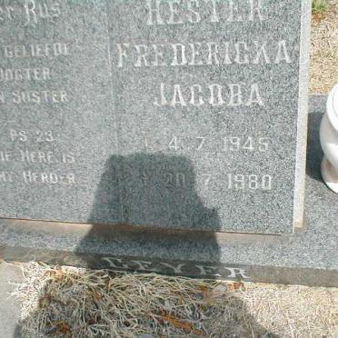 GEYER Hester Fredericka Jacoba 1945-1980
