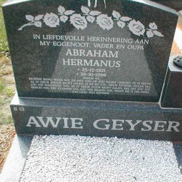 GEYER Abraham Hermanus 1921-1998