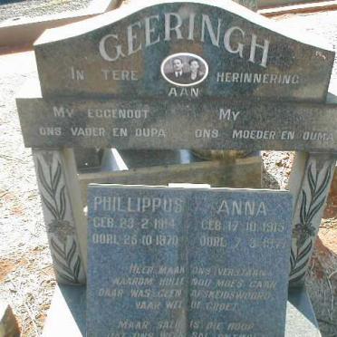GEERINGH Phillippus 1914-1970 &amp; Anna 1915-197?