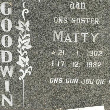 GOODWIN Matty 1902-1982