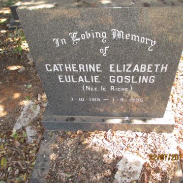 GOSLING Catherine Elizabeth Eulalie nee LE RICHE 1915-1995