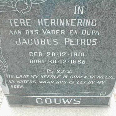GOUWS Jacobus Petrus 1901-1965