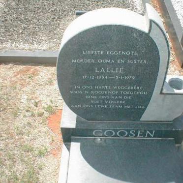 GOOSEN Lallie 1934-1979