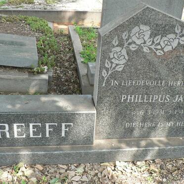 GREEFF Phillipus Jacobus 1931-1982 &amp; Susanna Elizabeth 1932-1985