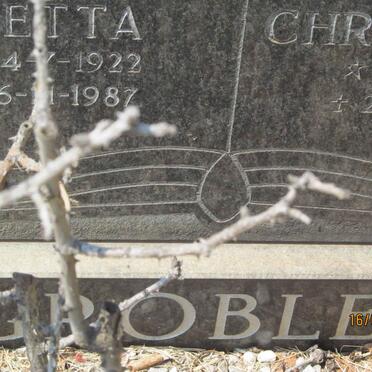 GROBLER Antonie Christoffel 1918-1993 &amp; Eunice Irene Izetta 1922-1987